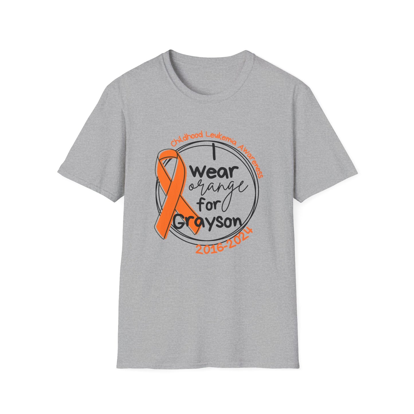 I wear orange for Grayson Front Only | Unisex Softstyle T-Shirt